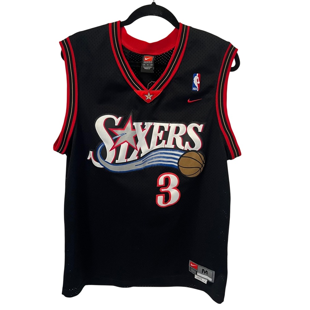 Nike Allen Iverson Philadelphia NBA 76ers Jersey. Black & Red 
Mens Medium